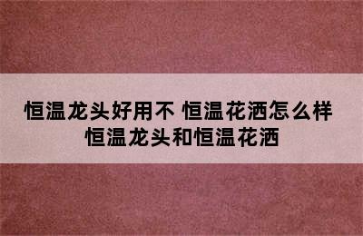 恒温龙头好用不 恒温花洒怎么样 恒温龙头和恒温花洒